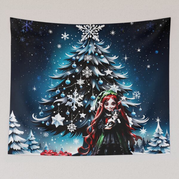 Item preview, Christmas Elf with Kitten. designed and sold by nicky2342.