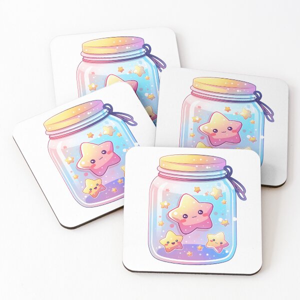 Item preview, Kawaii Jar of Smiling Lucky Stars designed and sold by Sereneluna.