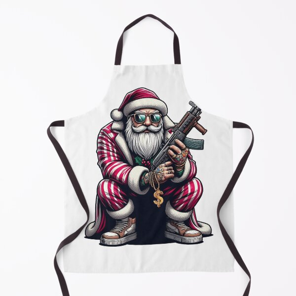 Item preview, Gangster Santa Claus with AK 47 in Russian crouch designed and sold by Salimgor Hangaround Music.