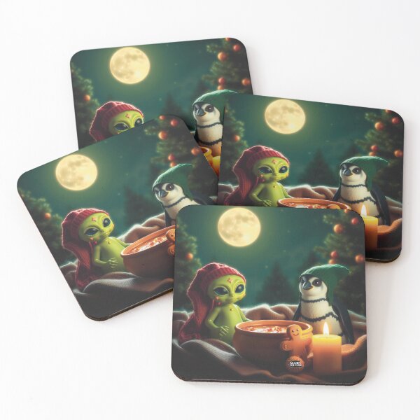 Item preview, Alien & Penguin Celebrate Friendsgiving & Christmas Together designed and sold by Mary The Vamp.