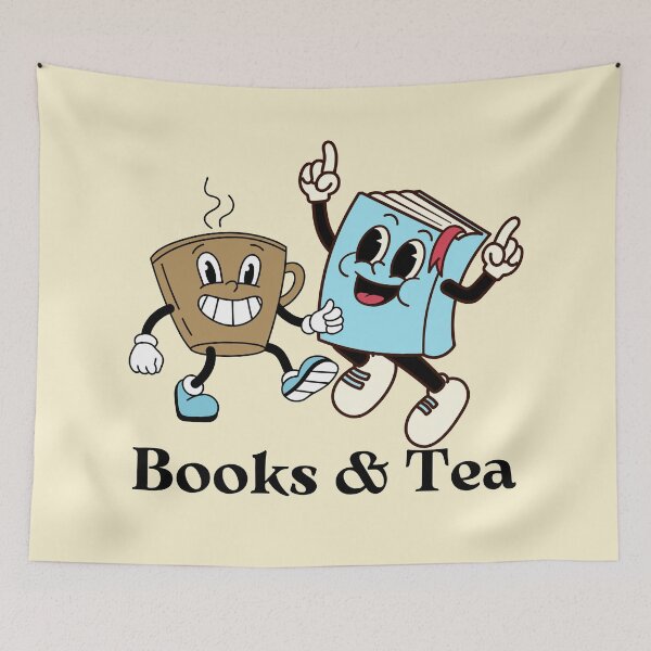 Item preview, Book And Tea Retro Book Lover Bookish Aesthetic Tea Lover designed and sold by BookishSerena.