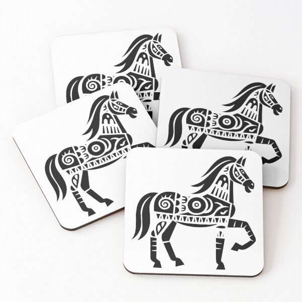 Item preview, Dalecarlian Dala Horse Swedish Symbol Carve Floral designed and sold by inkoutninja.