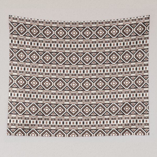 Item preview, Brown And White African Mud Cloth pattern designed and sold by Tamas Das.