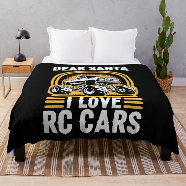 Item preview, Dear Santa I Love Rc Cars A Retro Monster Truck Rumbles Through An Orange Sunset designed and sold by SplashTastic.