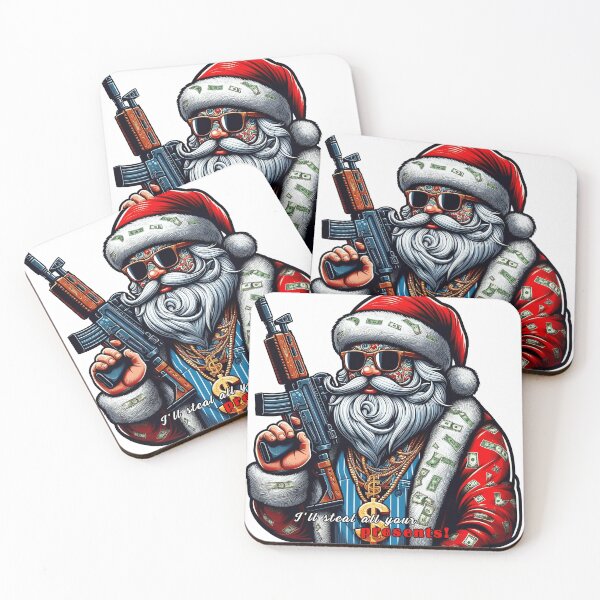 Item preview, Gangster Santa Claus with AK 47 and saying 2 designed and sold by Salimgor Hangaround Music.