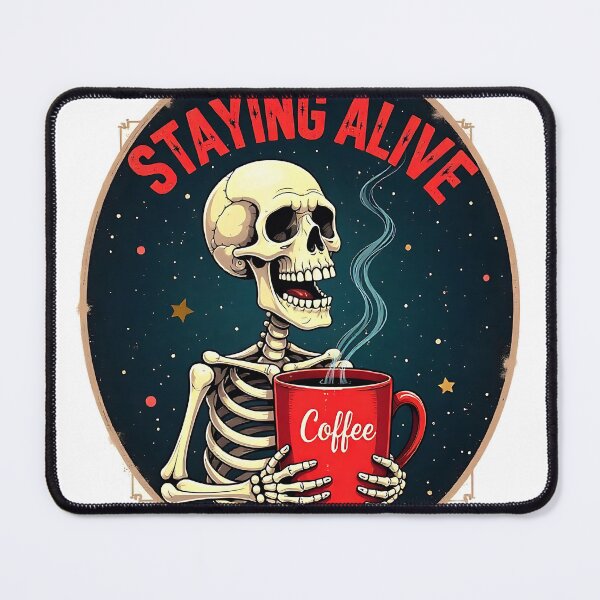 Item preview,  Staying Alive - Skeleton Coffee Design designed and sold by TeesHearts100.
