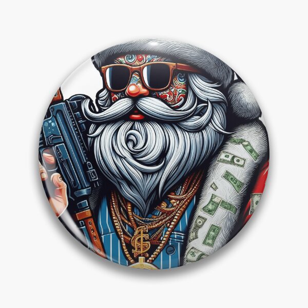 Item preview, Gangster Santa Claus with AK 47 and saying 3 designed and sold by Salimgor Hangaround Music.