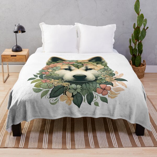 Item preview, Floral Akita Dog Art3 designed and sold by BirdsnStuff.