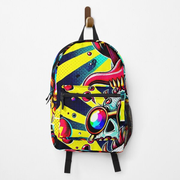 Item preview, Monster with Tongue Out on Yellow Background, Colorful Retro Comic Style designed and sold by AstronautMerch.