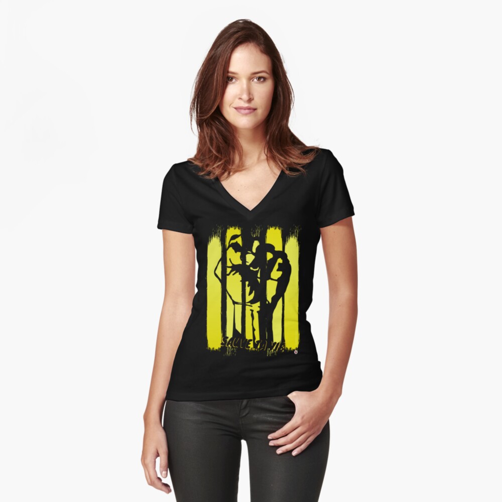 Aperçu de l'œuvre T-shirt moulant col V créée et vendue par Vinidal.