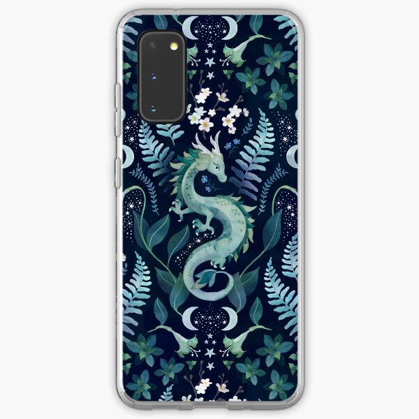 Item preview, Mystic woodland dragon in green and blue watercolour designed and sold by adenaJ.