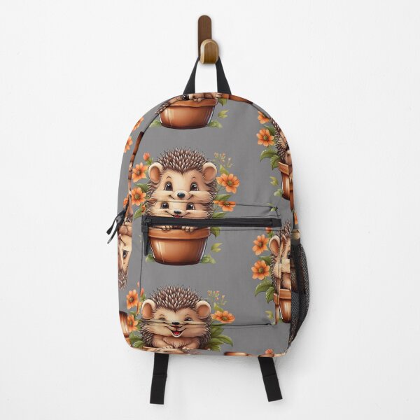 Item preview, Prickly Peace: A calming pattern featuring hedgehog in a flowerpot designed and sold by Camel & Quirk.