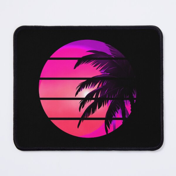 Item preview, Retro Sun Retro Palm Tree Fronds and Sky AI Art - Pink designed and sold by Beachy.