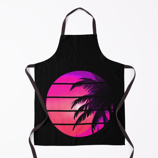 Item preview, Retro Sun Retro Palm Tree Fronds and Sky AI Art - Pink designed and sold by Beachy.