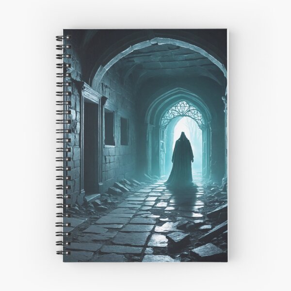 Item preview, A spectral figure drifts through the crumbling corridors of an old castle, its ghostly presence leaving a chill in the air designed and sold by Giuseppe Cammino.