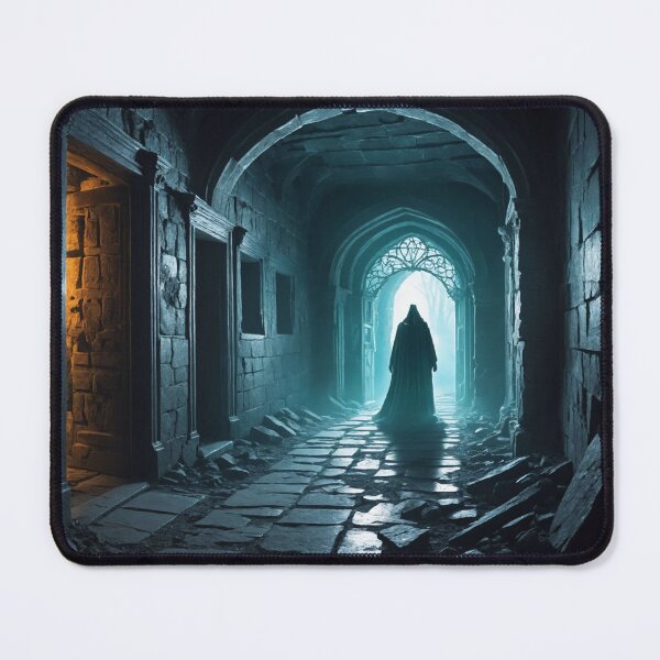Item preview, A spectral figure drifts through the crumbling corridors of an old castle, its ghostly presence leaving a chill in the air designed and sold by Giuseppe Cammino.