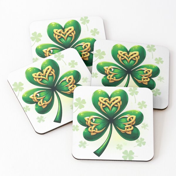 Item preview, St. Patrick's Lucky Shamrock A harmonious heart pattern featuring shamrocks of various sizes and shades of green to give a pleasing and balanced design. designed and sold by Grang Art Artistic Designs.