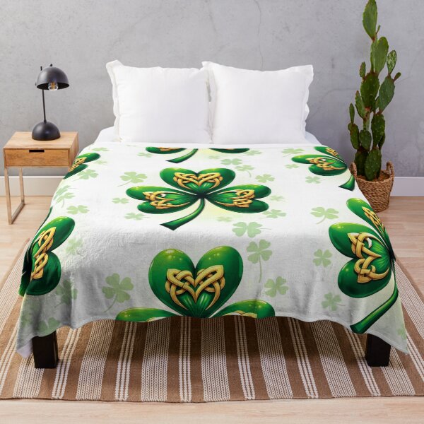 Item preview, St. Patrick's Lucky Shamrock A harmonious heart pattern featuring shamrocks of various sizes and shades of green to give a pleasing and balanced design. designed and sold by Grang Art Artistic Designs.