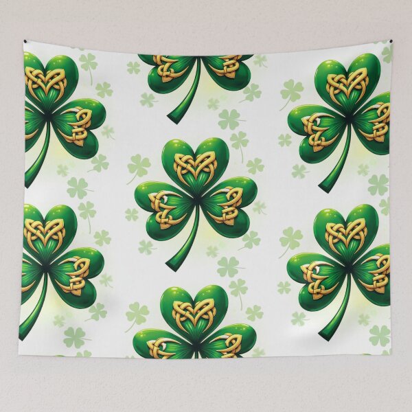 Item preview, St. Patrick's Lucky Shamrock A harmonious heart pattern featuring shamrocks of various sizes and shades of green to give a pleasing and balanced design. designed and sold by Grang Art Artistic Designs.