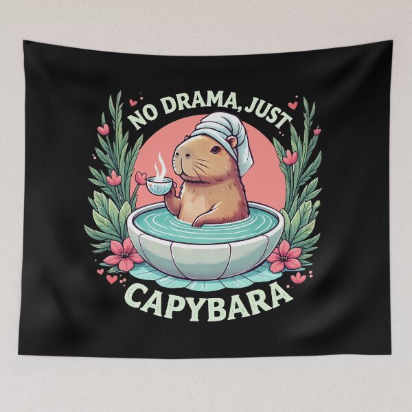 Item preview, No Drama, Just Capybara designed and sold by Dot1001.