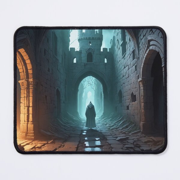 Item preview, A spectral figure drifts through the crumbling corridors of an old castle, its ghostly presence leaving a chill in the air designed and sold by Giuseppe Cammino.