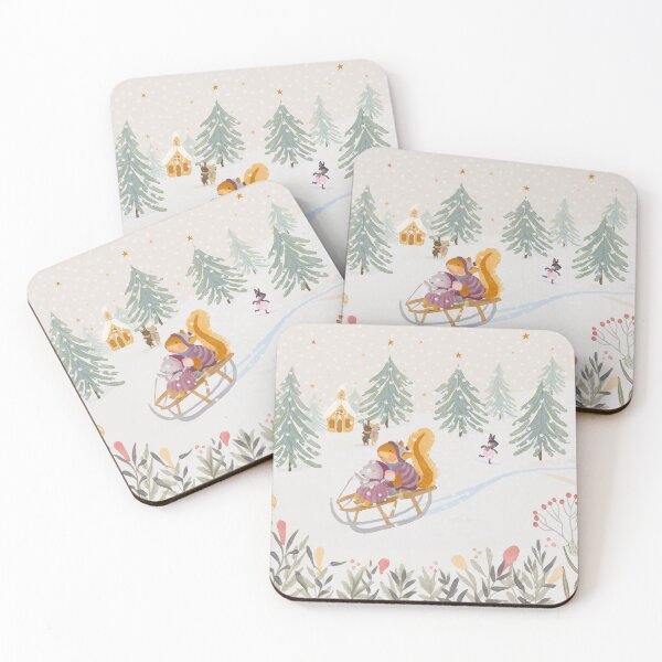 Item preview, Winter mouse and squirrel go sledging designed and sold by frabbita.