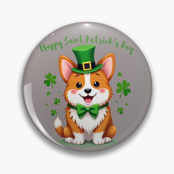 Item preview, Happy Saint Patrick's Dog: A harmonious Saint Patrick's image featuring a happy dog in a top hat and bow tie surrounded by Shamrocks to give a pleasing and balanced design. designed and sold by Grang Art Artistic Designs.