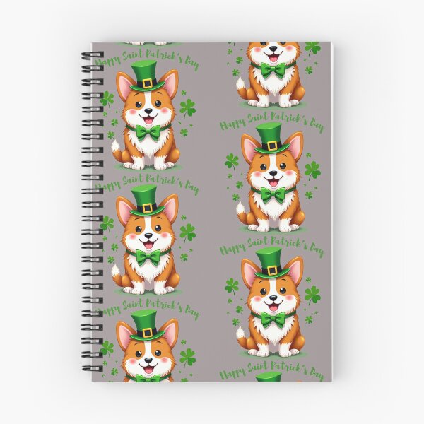 Item preview, Happy Saint Patrick's Dog: A harmonious Saint Patrick's image featuring a happy dog in a top hat and bow tie surrounded by Shamrocks to give a pleasing and balanced design. designed and sold by Grang Art Artistic Designs.