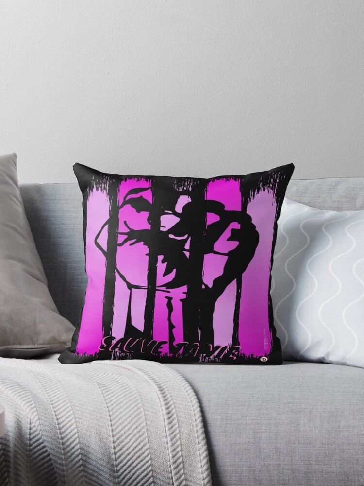 Aperçu 1 sur 4. Coussin avec l'œuvre Sauve ta vie. Modèle N°7 créée et vendue par Vinidal.