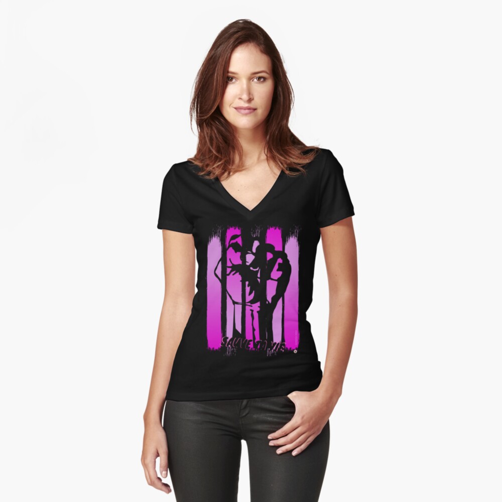 Aperçu de l'œuvre T-shirt moulant col V créée et vendue par Vinidal.