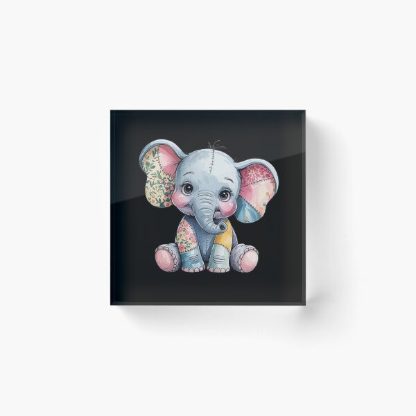 Item preview, Patchwork Baby Elephant Illustration for Creative Projects designed and sold by love3617.