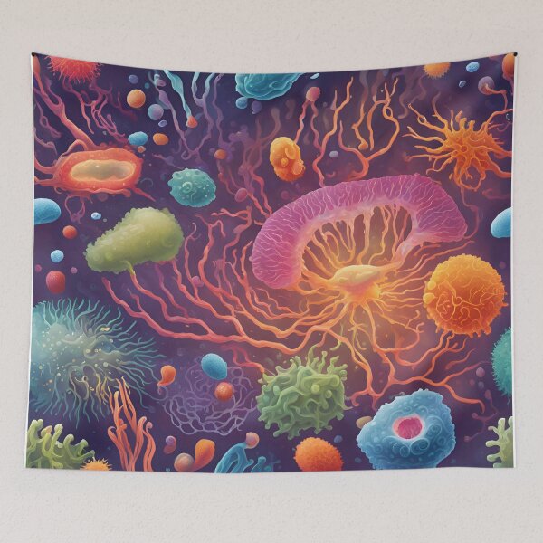 Item preview, Vibrant Microbial World Illustration designed and sold by RaiyaTees.