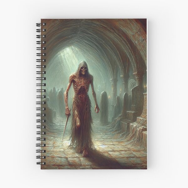 Item preview, An undead walking in a crypt - Oil painting style designed and sold by Giuseppe Cammino.