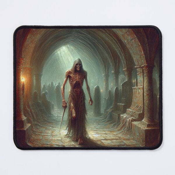 Item preview, An undead walking in a crypt - Oil painting style designed and sold by Giuseppe Cammino.