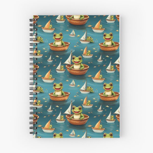 Item preview, Hoppy Holidays: A fun pattern with frogs celebrating holidays on their boats, decorated with colorful sails. designed and sold by Grang Art Artistic Designs.