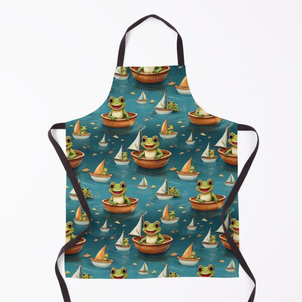 Item preview, Hoppy Holidays: A fun pattern with frogs celebrating holidays on their boats, decorated with colorful sails. designed and sold by Grang Art Artistic Designs.