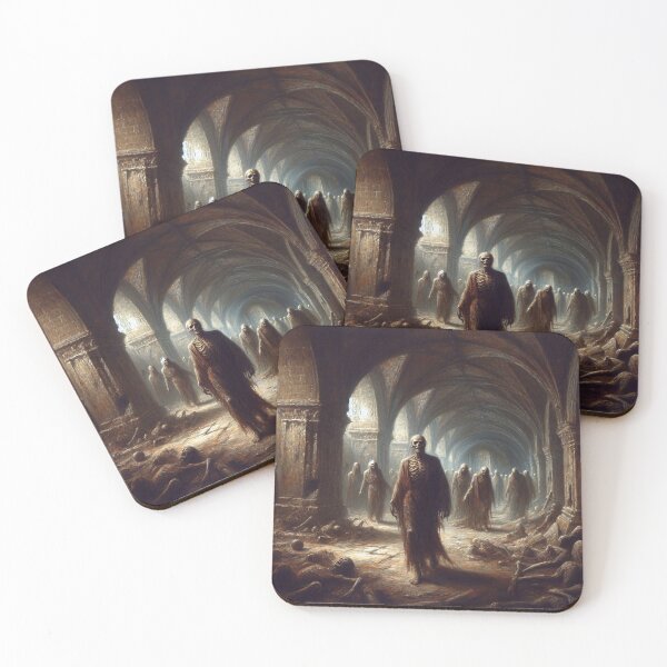 Item preview, An undead walking in a crypt - Oil painting style designed and sold by Giuseppe Cammino.