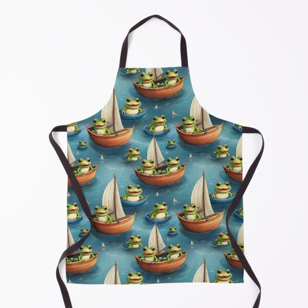 Item preview, Froggy Fun: A Fun pattern with frogs celebrating holidays on their boats, decorated with colorful sails. designed and sold by Grang Art Artistic Designs.