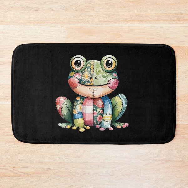 Item preview, Patchwork Frog Illustration with Bright Floral Details designed and sold by love3617.