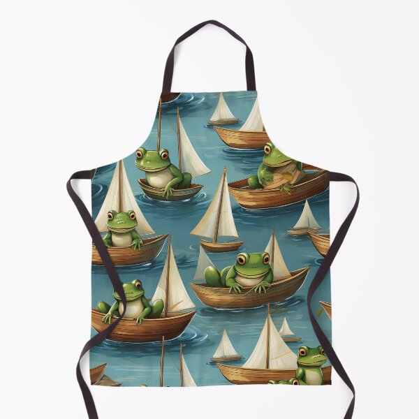 Item preview, Froggy Fantasy: A Fun pattern with frogs celebrating holidays on their boats, decorated with colorful sails. designed and sold by Grang Art Artistic Designs.