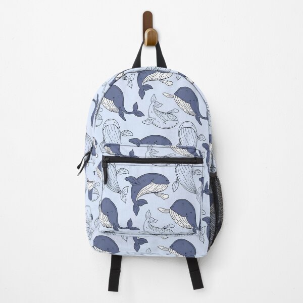 Item preview, Dark Blue and Light Blue Whale Pale Blue Background  designed and sold by kaicloudy.