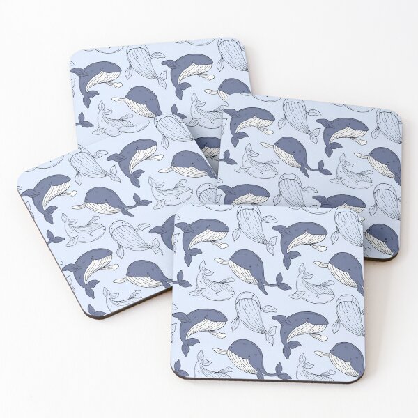 Item preview, Dark Blue and Light Blue Whale Pale Blue Background  designed and sold by kaicloudy.