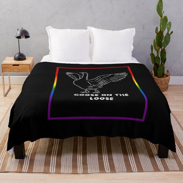 Item preview, Goose on the loose, Goose with wings in flight graphic pride, silly goose, thanksgiving vibes, funny, pridebeproud, meme, cute, joke, quack quack, animals, holiday vibes designed and sold by PrideBeProud.
