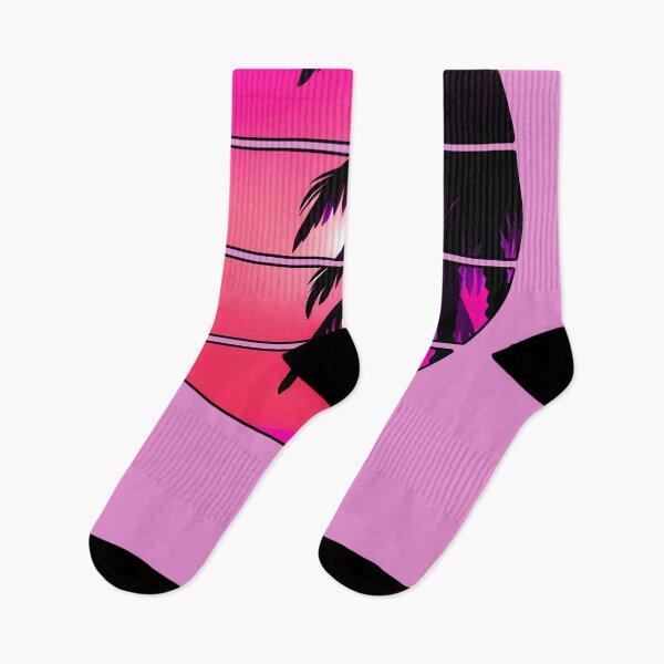 Item preview, Retro Sun Retro Palm Tree Fronds and Sky AI Art - Pink with black edge designed and sold by Beachy.