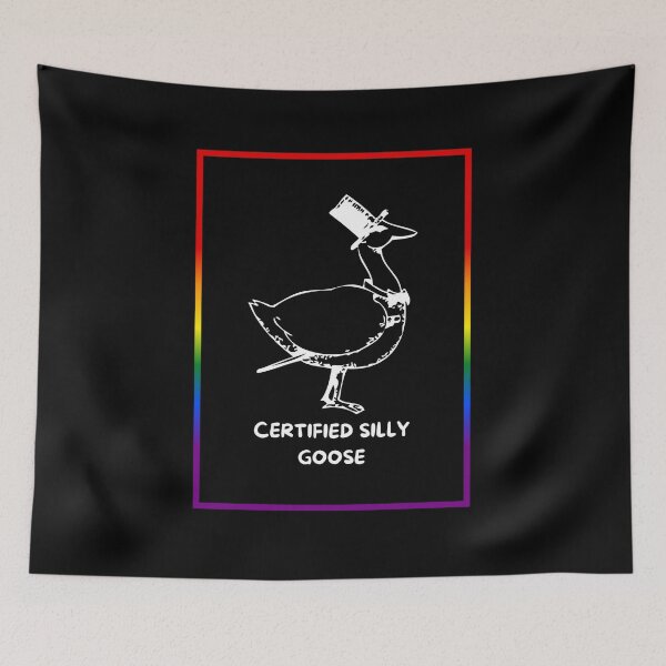 Item preview, Certified silly goose, goose with bow tie and top hat graphic pride, silly goose, thanksgiving vibes, funny, pridebeproud, meme, cute, joke, quack quack, animals, holiday vibes designed and sold by PrideBeProud.