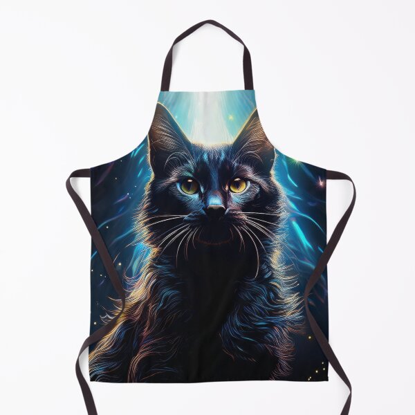 Item preview, Black cat against a colorful blue background  designed and sold by Photopat.