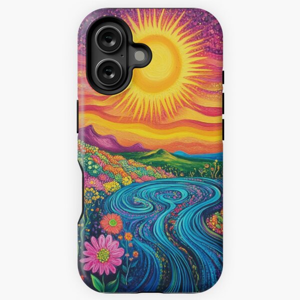 Item preview, Groovy Psychedelic Floral Sunny Colorful Illustration Art designed and sold by GrinGalore.