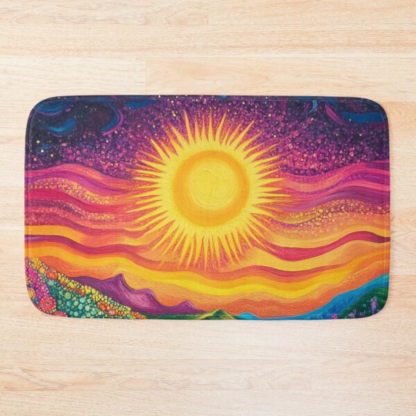 Item preview, Groovy Psychedelic Floral Sunny Colorful Illustration Art designed and sold by GrinGalore.
