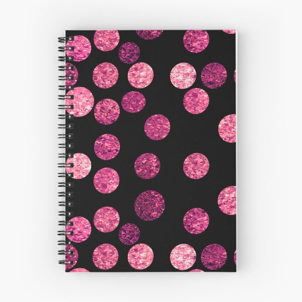 Item preview, Glitter Pink Polkadots / Beautiful Elegant Pink Polkadots, Black Background designed and sold by Victoria Rose.