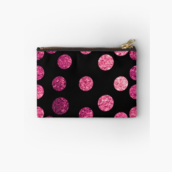 Item preview, Glitter Pink Polkadots / Beautiful Elegant Pink Polkadots, Black Background designed and sold by Victoria Rose.